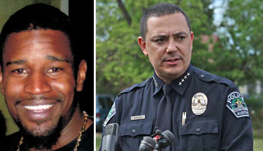 Larry Jackson Jr. (Left) and Police Chief Art Acevedo (Right)